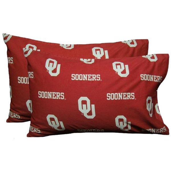 College Covers College Covers OKLPCSTPR Oklahoma Printed Pillow Case- Set of 2- Solid OKLPCSTPR